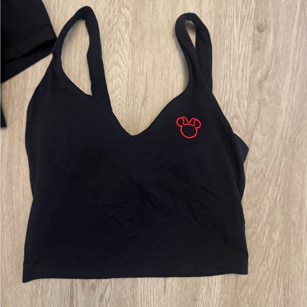 Lululemon Disney Black Tank Top with Red Embroidery